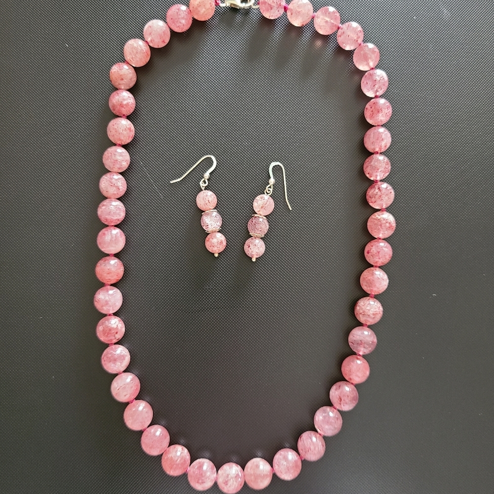 Super Seven Lepidocrocite Necklace/Earrings